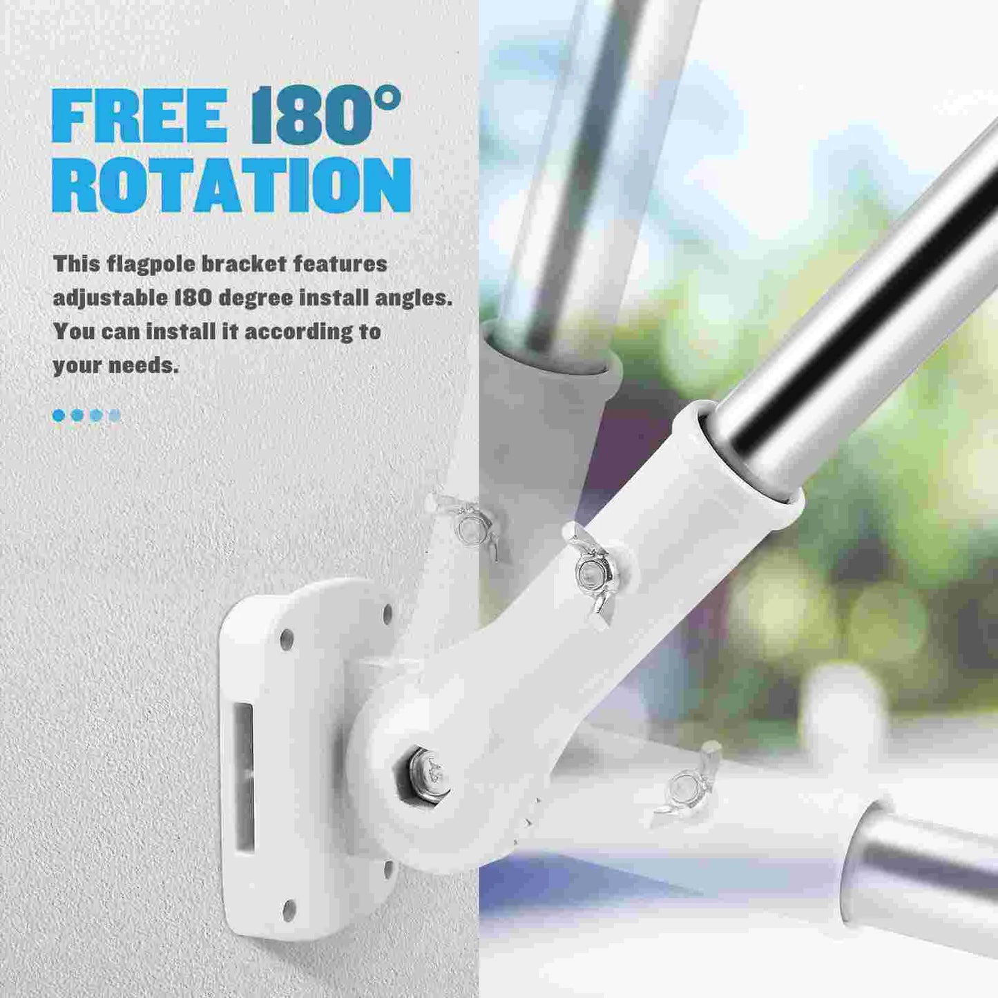 Aluminum Alloy Flag Pole with 180 Degree Adjustable Base