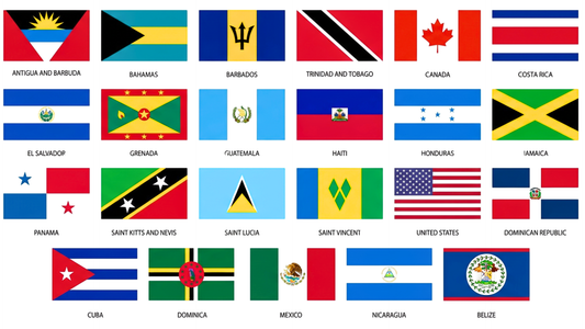 Compilation of North American Flags in rectangles