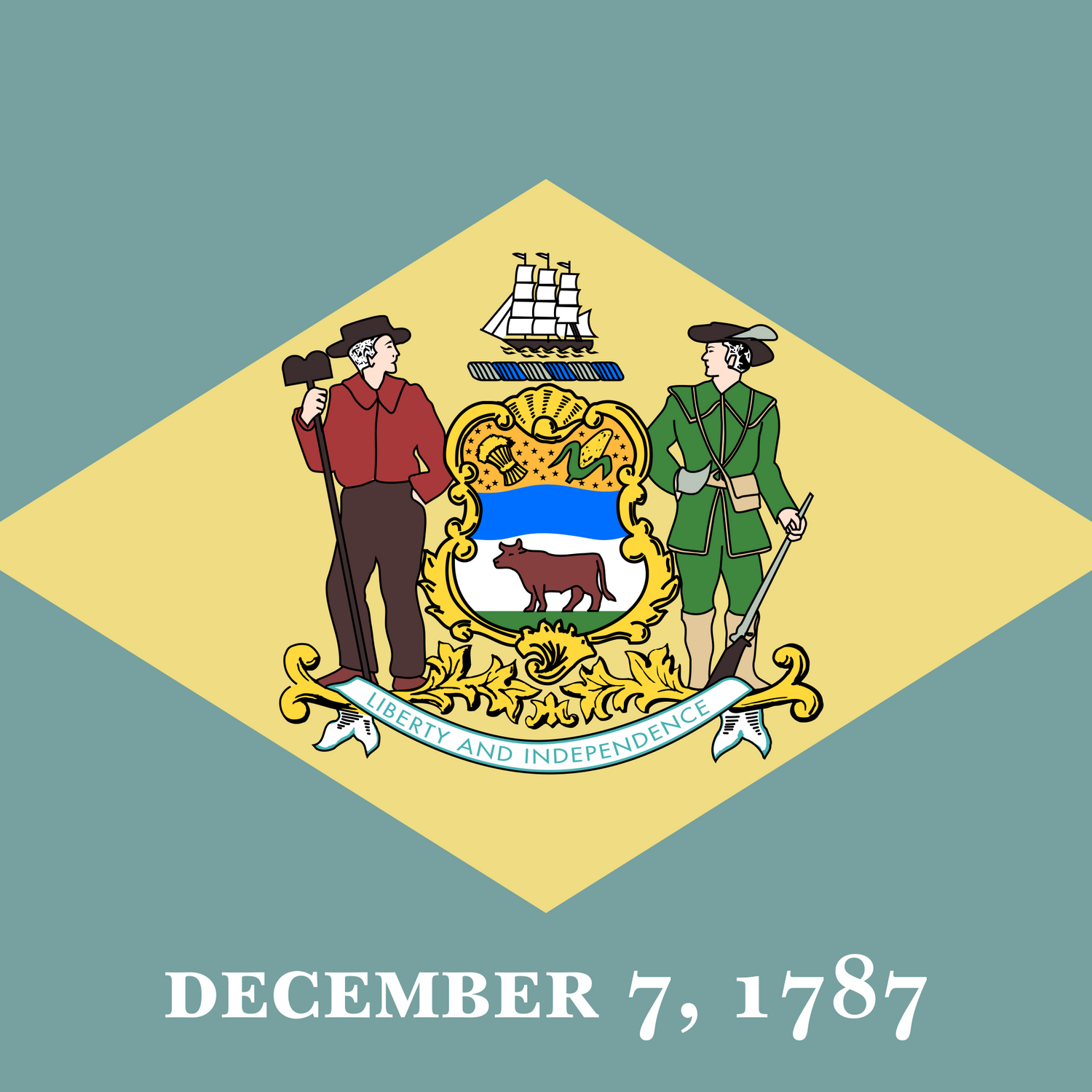 US State: Delaware DE flag