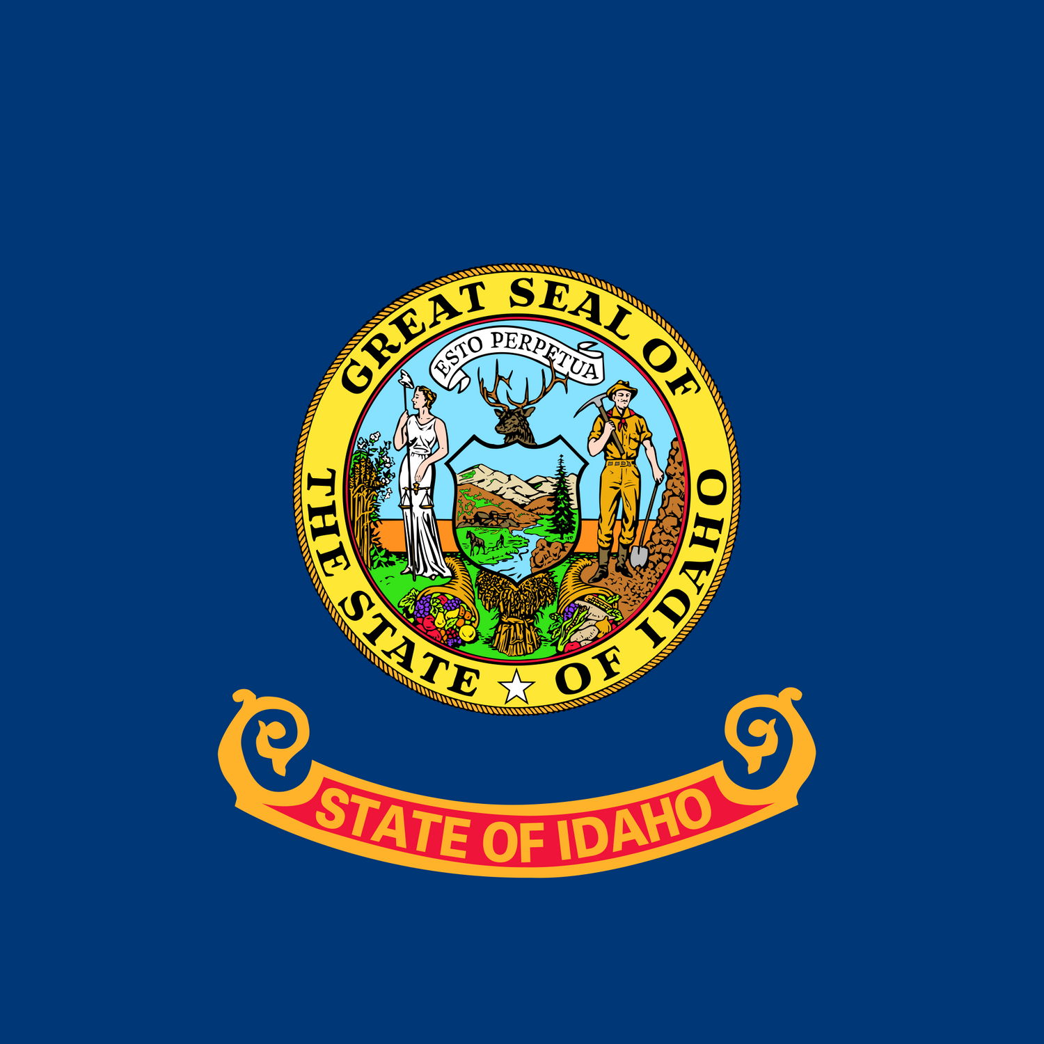US State: Idaho ID flag