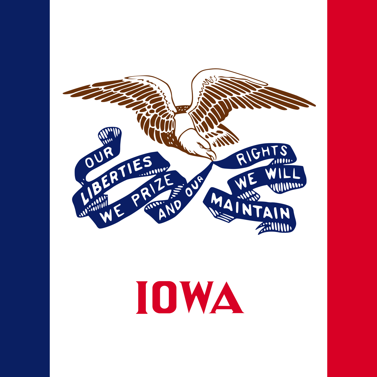 US State: Iowa IA flag