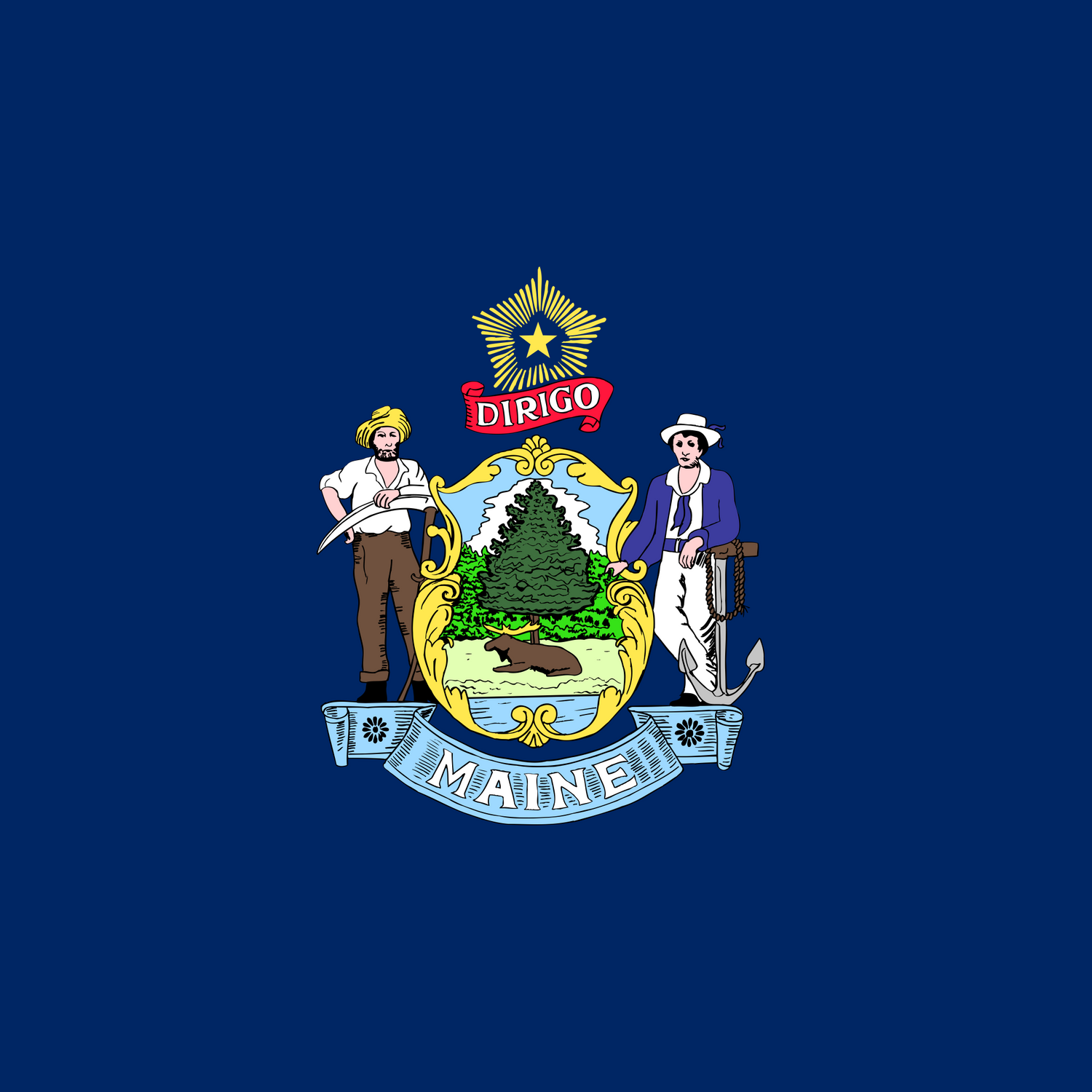 US State: Maine ME flag