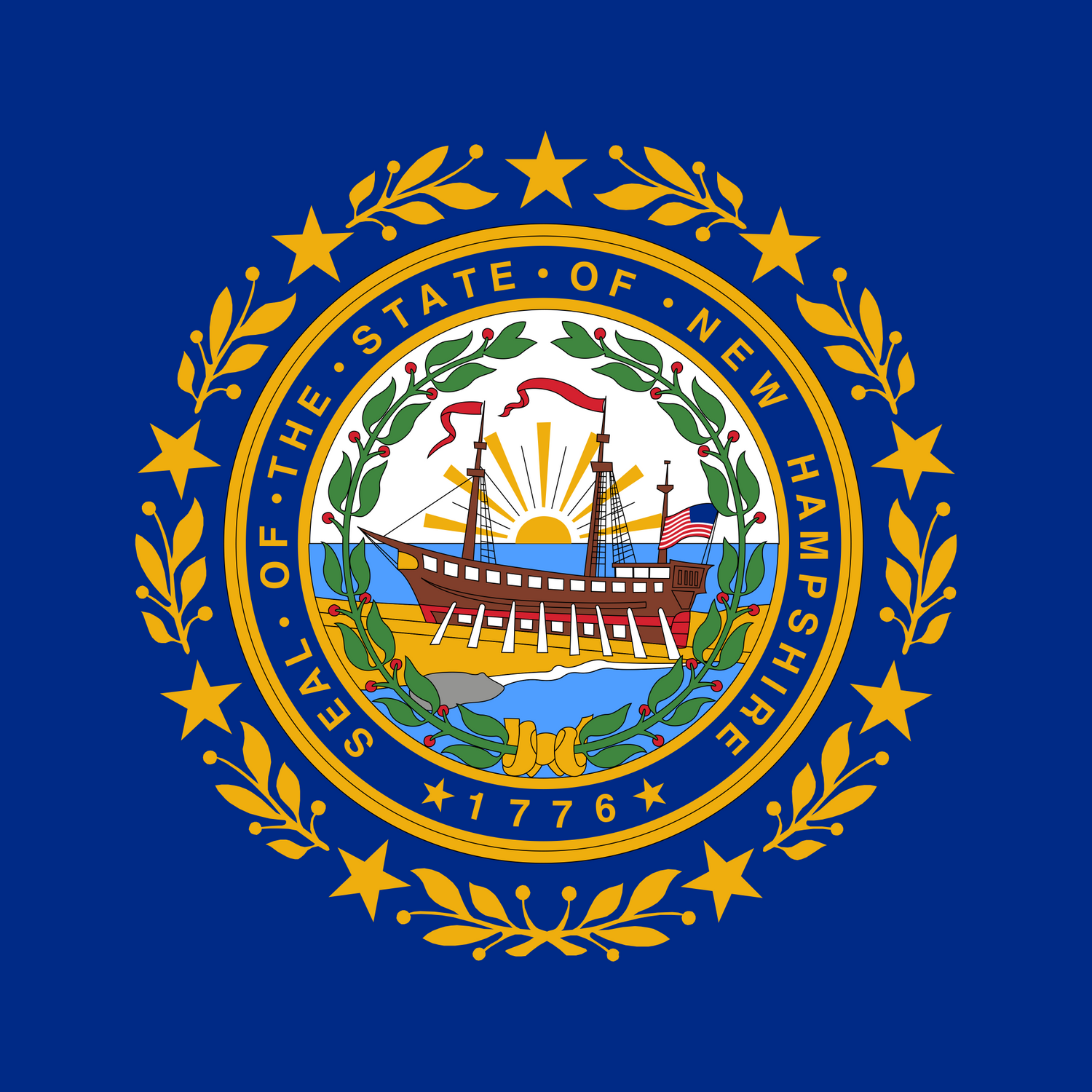 US State: New Hampshire NH flag