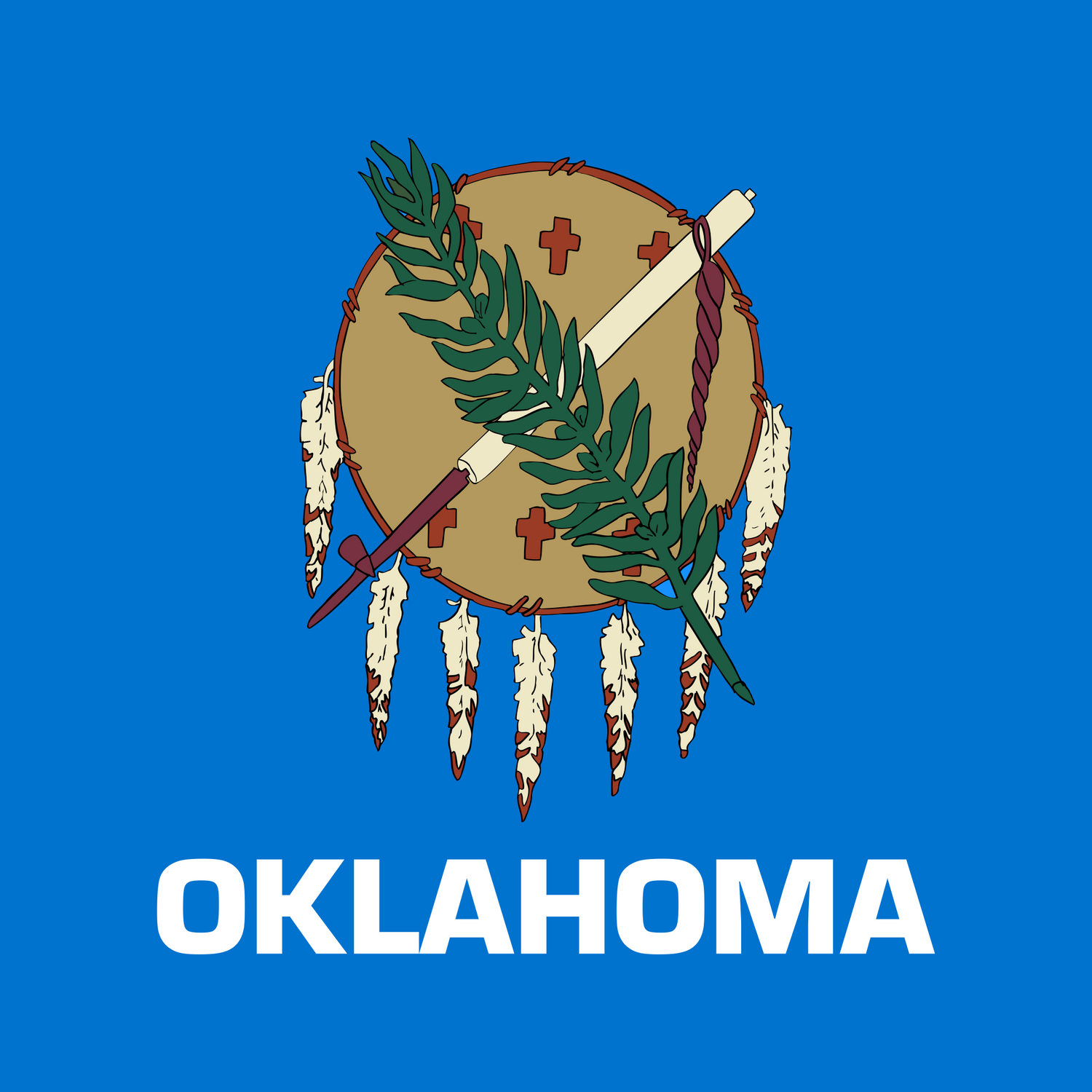 US State: Oklahoma OK flag