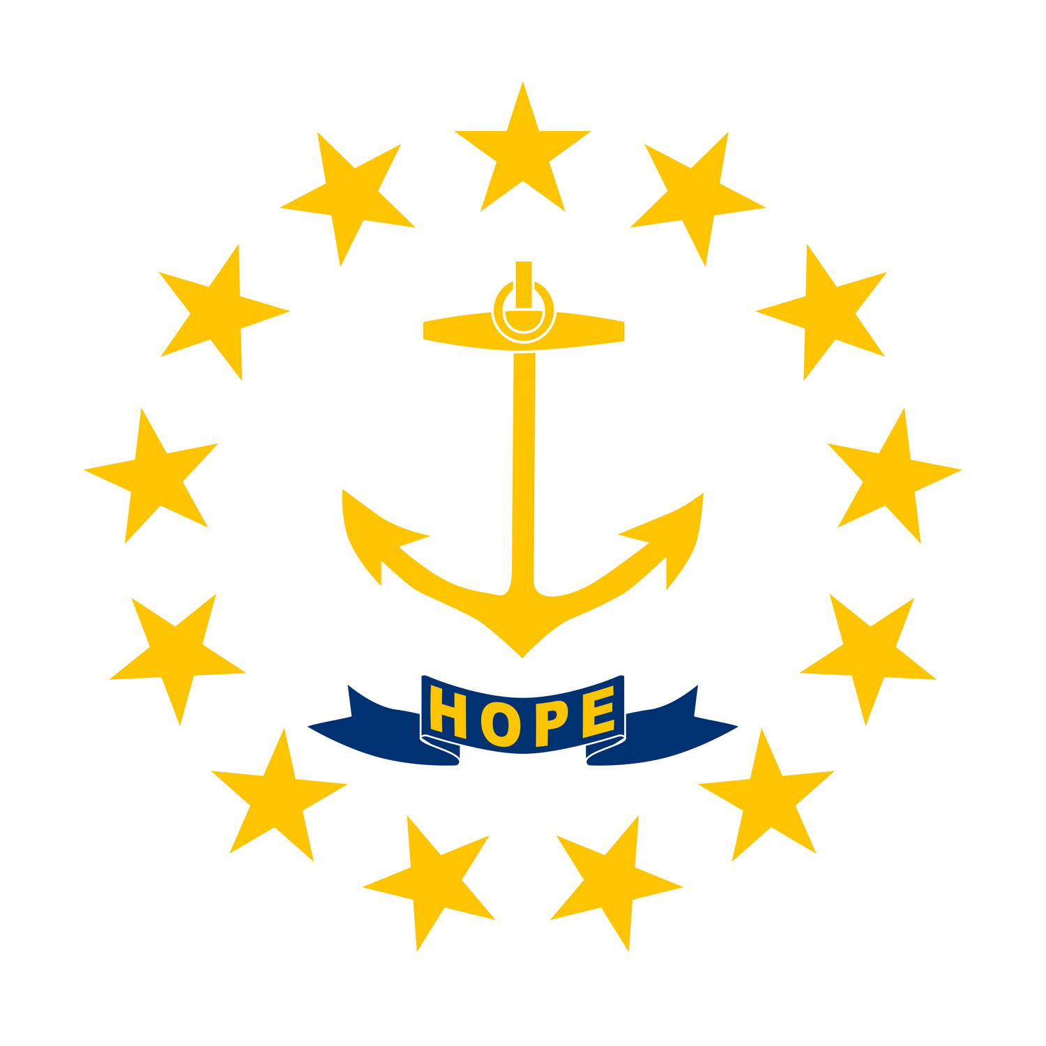US State: Rhode Island RI flag
