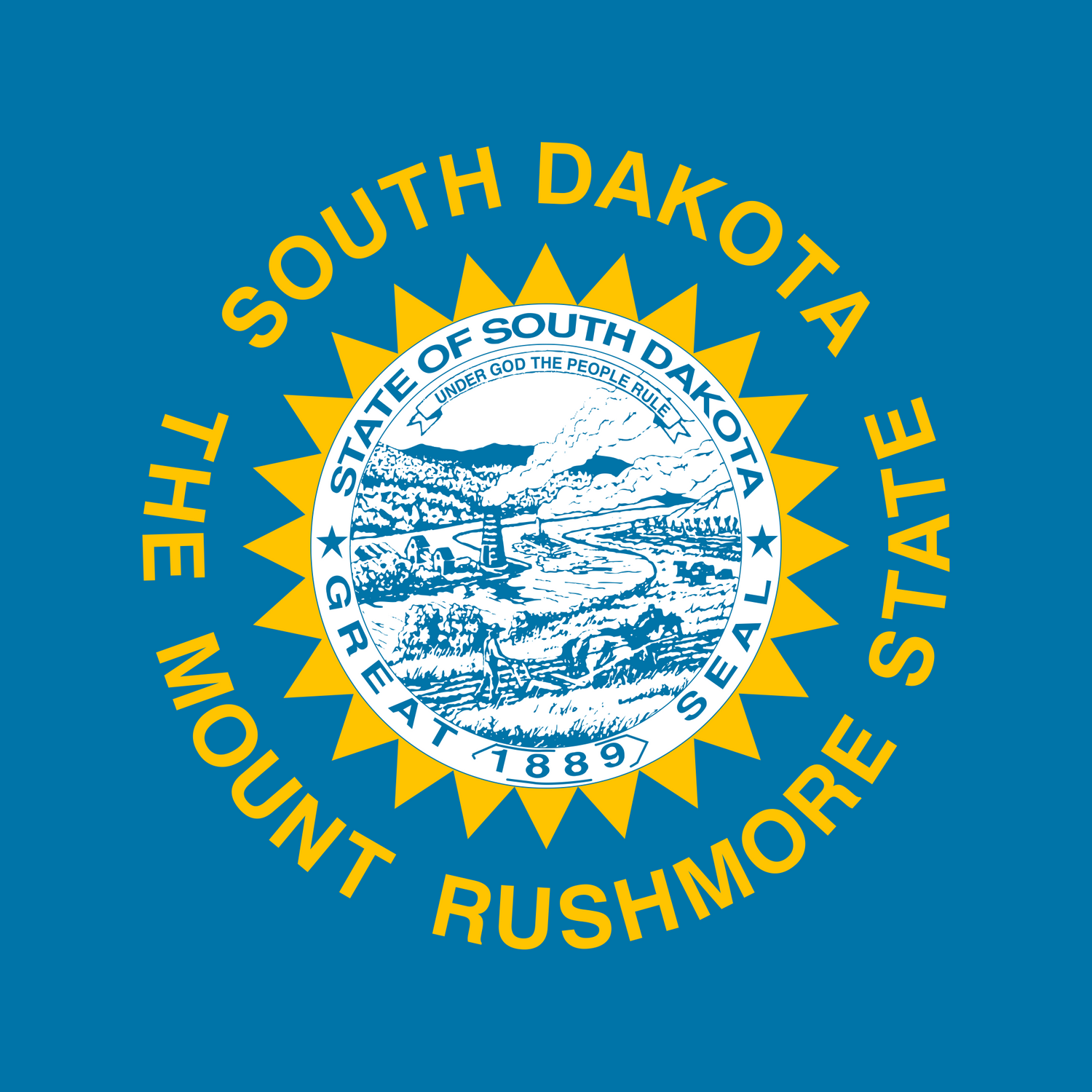 US State: South Dakota SD flag