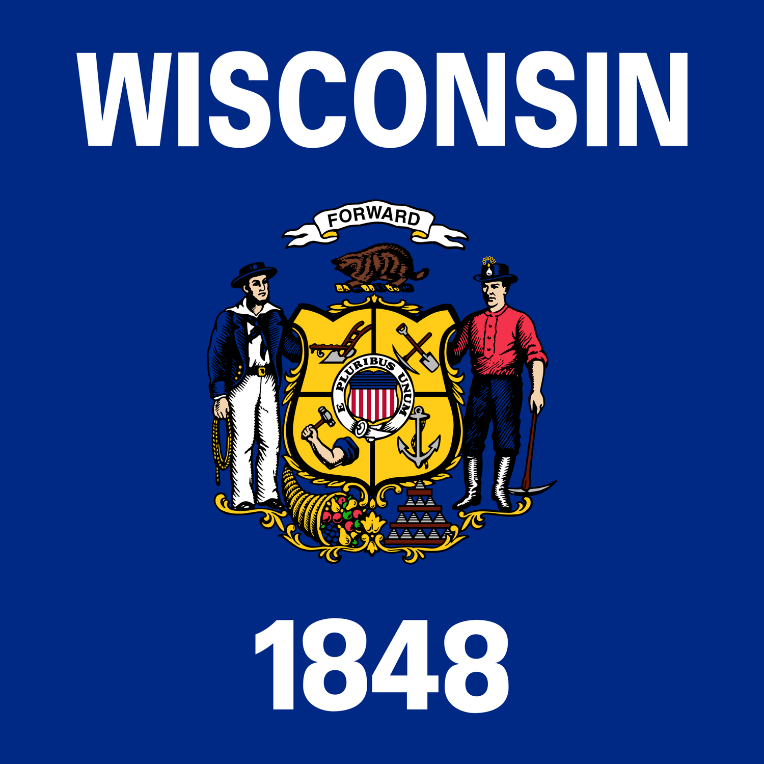 US State: Wisconsin WI flag