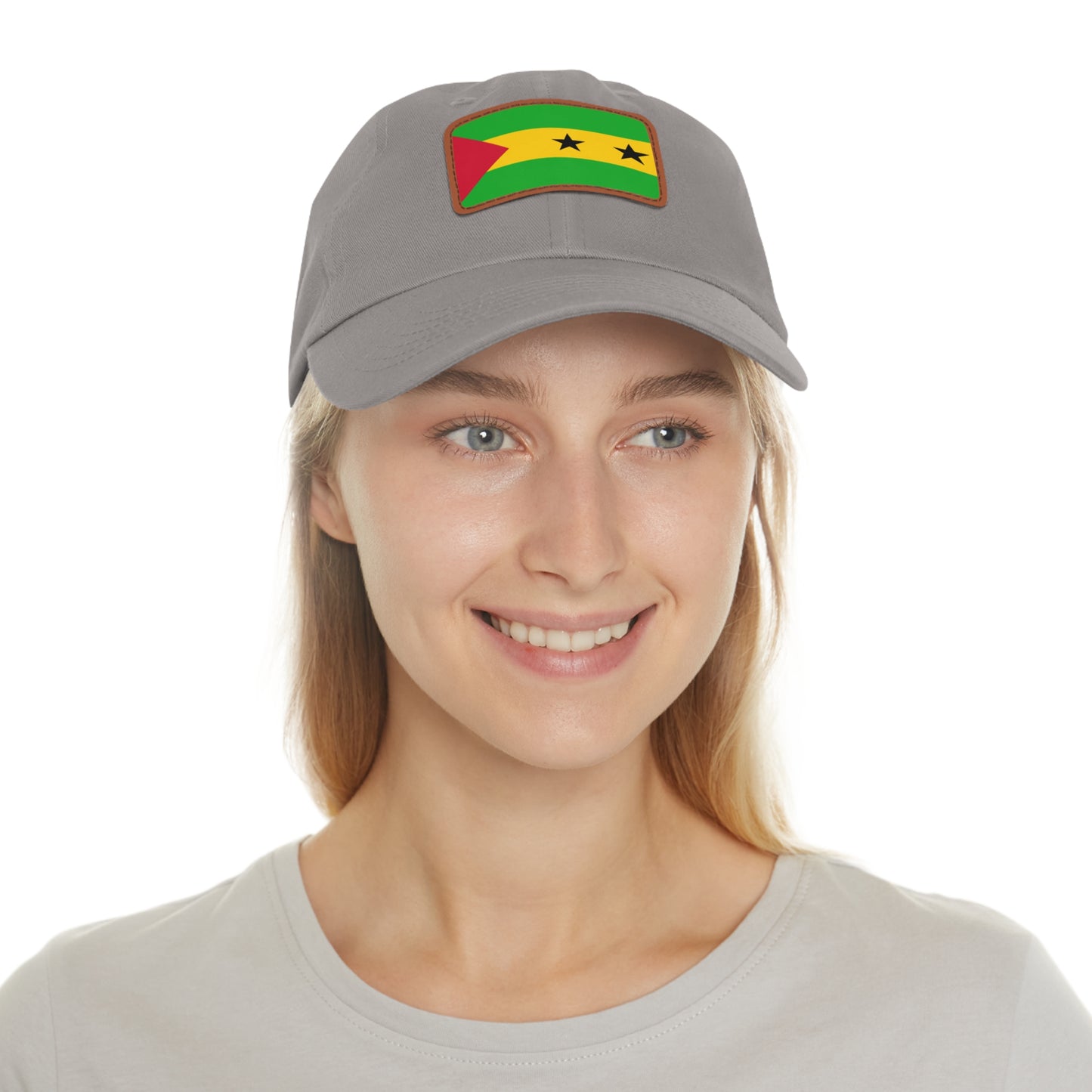 Sao Tome and Principe Leather Patch Hat