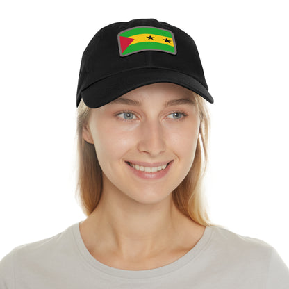Sao Tome and Principe Leather Patch Hat