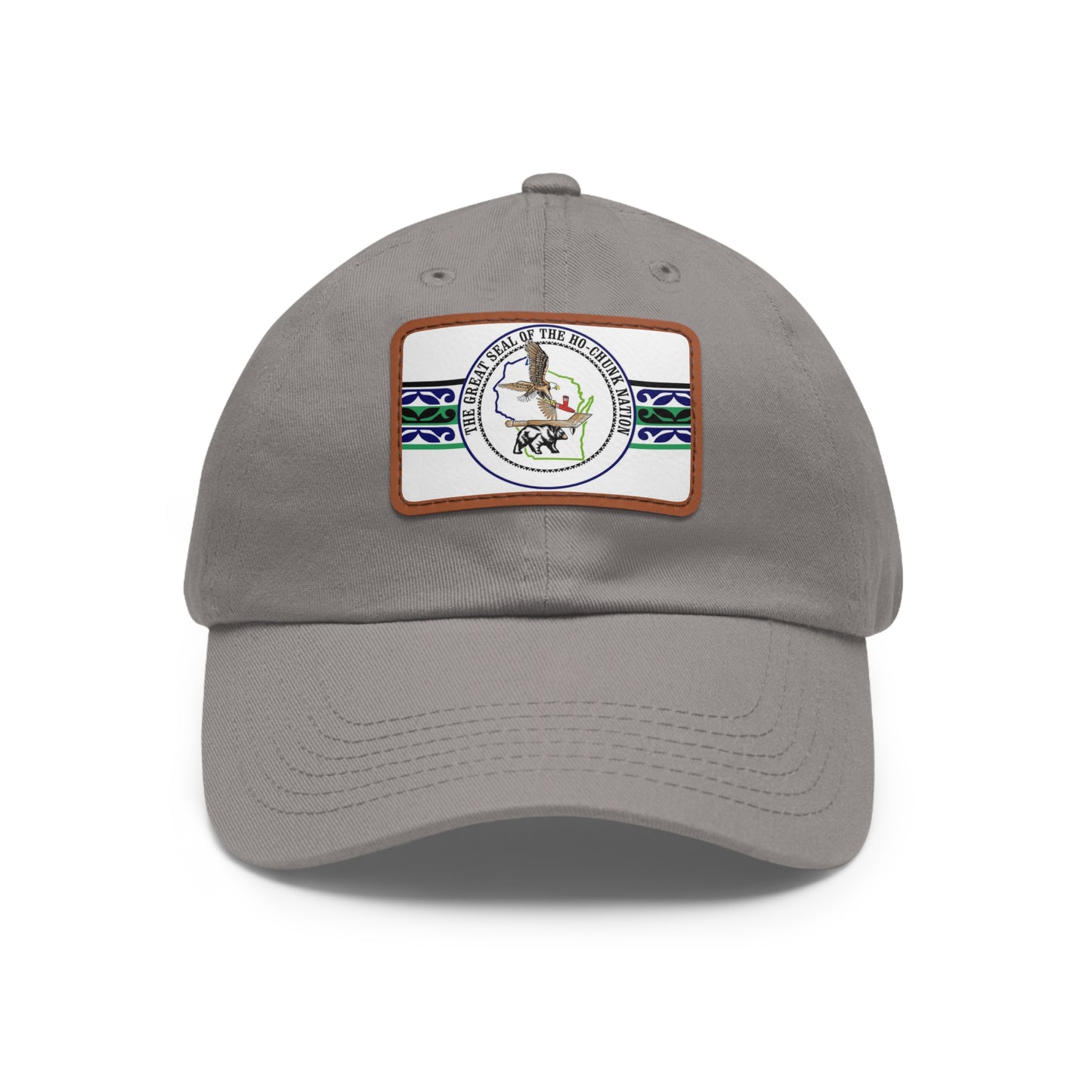 Ho Chunk Leather Patch Hat