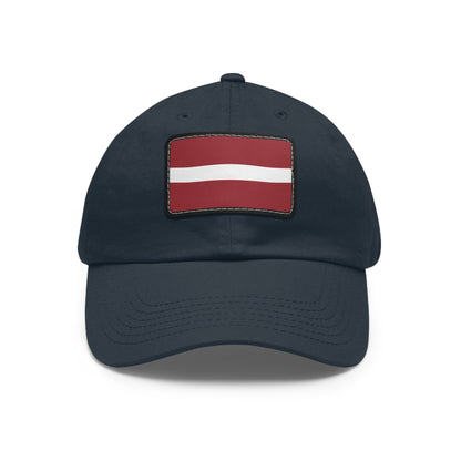 Latvia Leather Patch Hat