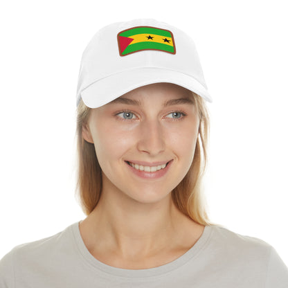 Sao Tome and Principe Leather Patch Hat