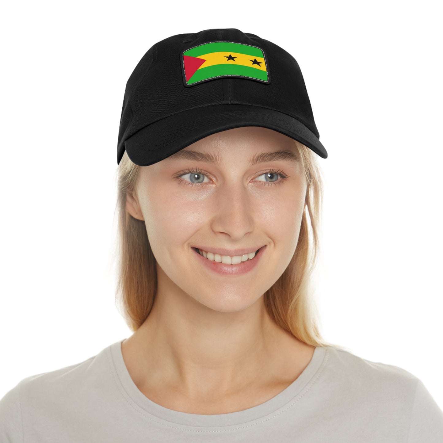Sao Tome and Principe Leather Patch Hat