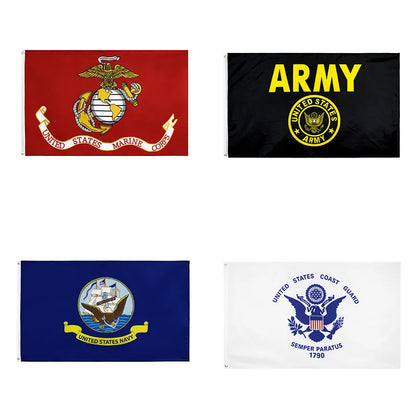 U.S. Military Flags (3x5 FT) – Army, Navy, Air Force, Marine Corps, Coast Guard