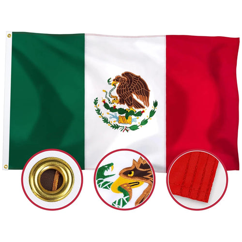 Embroidered Mexico Flag – Premium Nylon Outdoor Flag