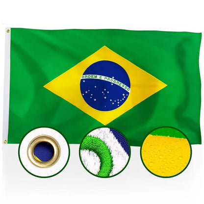Embroidered Brazil Flag – Premium Nylon Outdoor