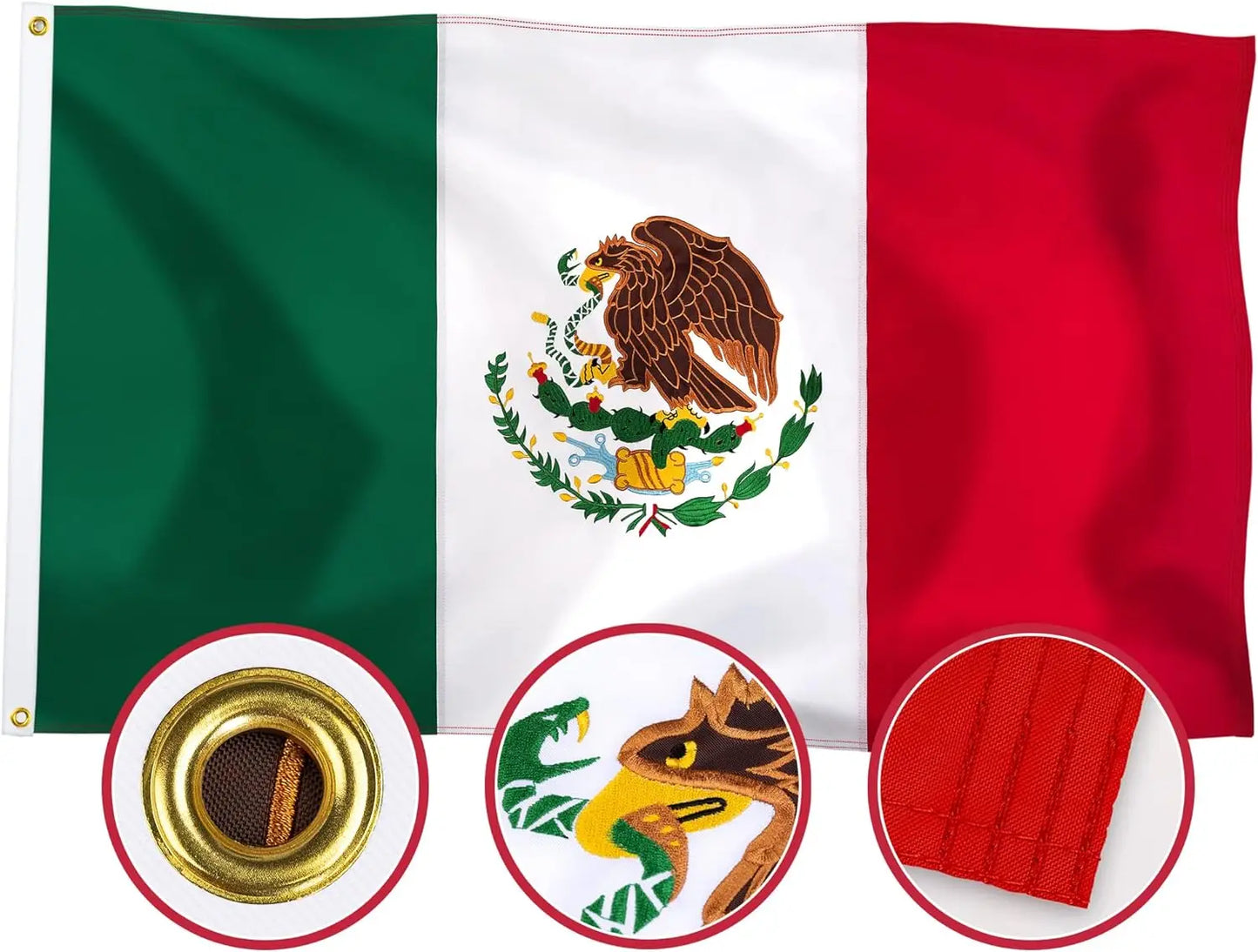 Embroidered Mexico Flag – Premium Nylon Outdoor Flag
