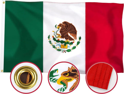 Embroidered Mexico Flag – Premium Nylon Outdoor Flag
