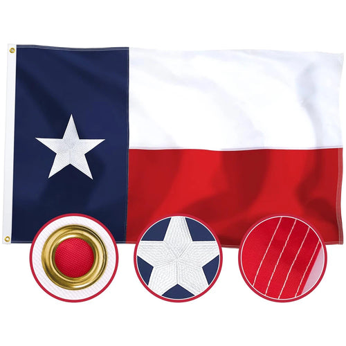 Embroidered Texas State Flag - 3x5 ft