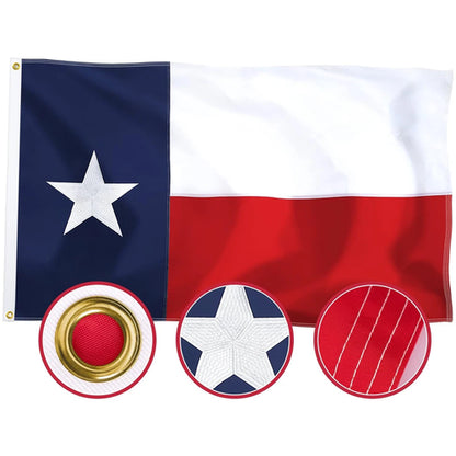 Embroidered Texas State Flag - 3x5 ft