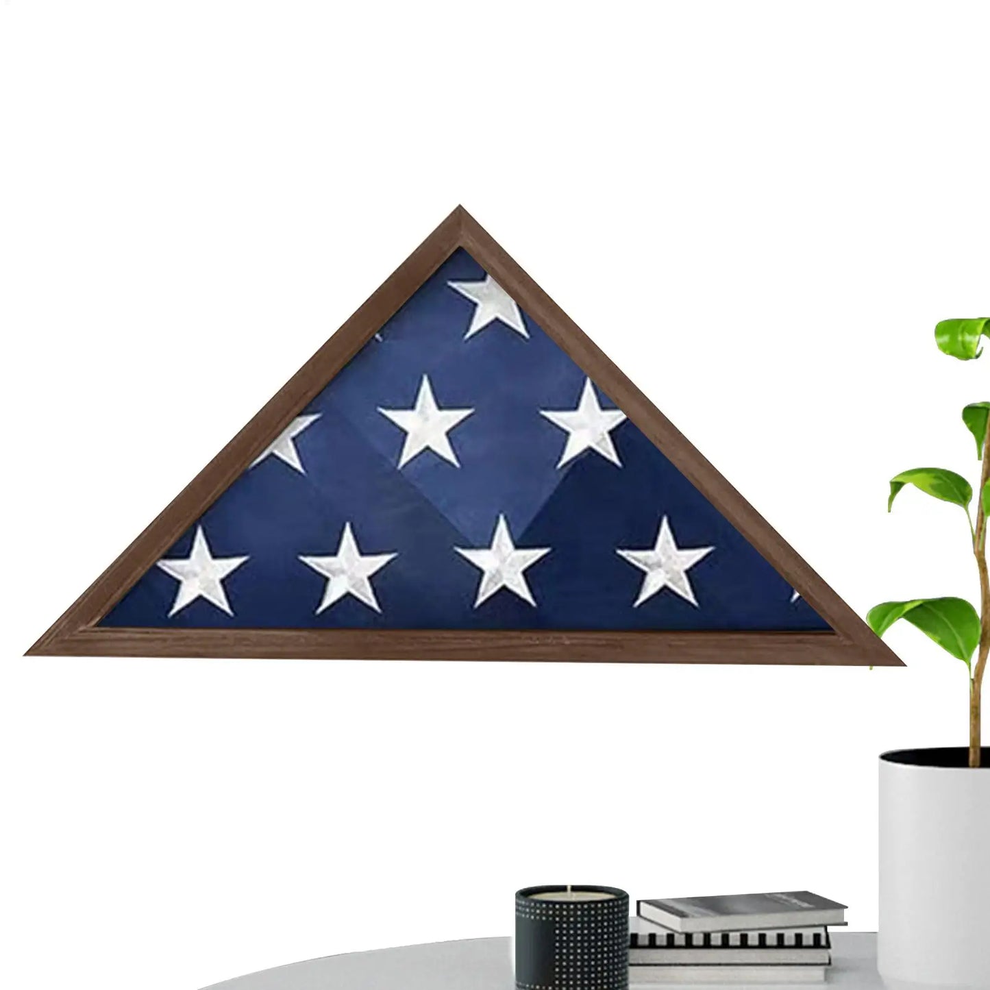 Wooden Triangle Flag Display Case