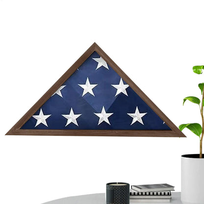 Wooden Triangle Flag Display Case