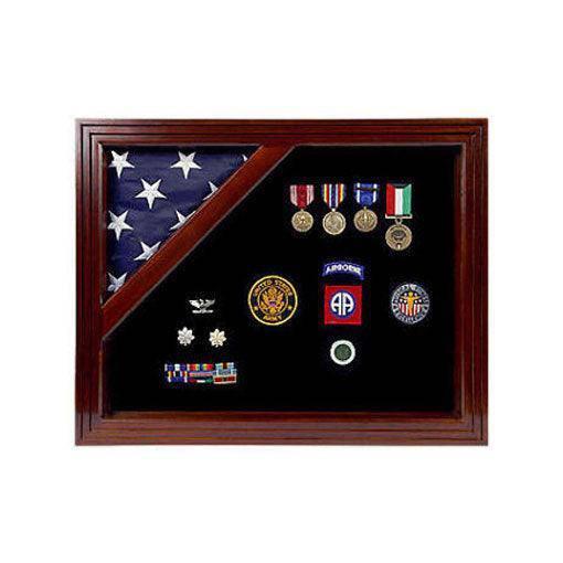 Army Flag and medal Corner flag display case