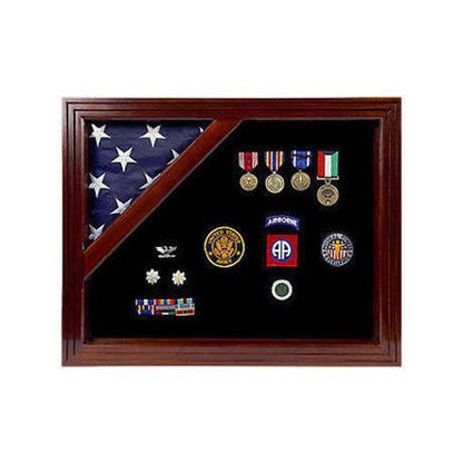 Army Flag and medal Corner flag display case