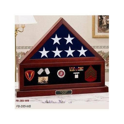 Combination Flag Display Case Shadow Box, Flag medal pedestal
