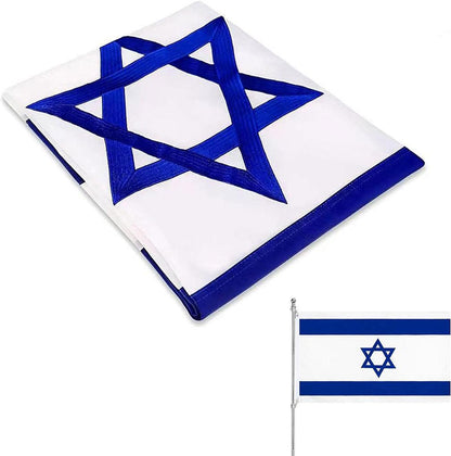Embroidered Israel Flag 3x5ft – Double-Sided for Outdoor Display