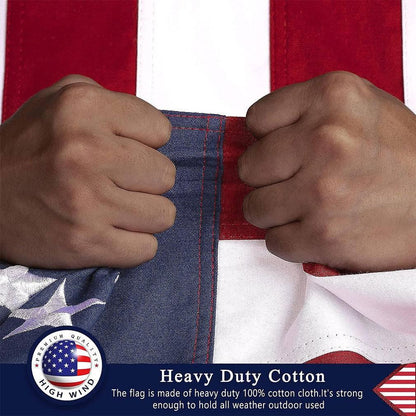 Folded US Memorial Flag - Premium Cotton for Veterans