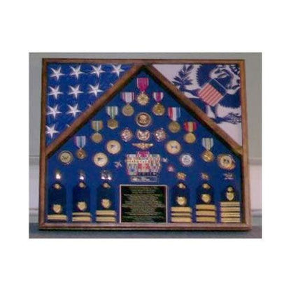 Marine Corps 2 Flag Shadow Box Display Case
